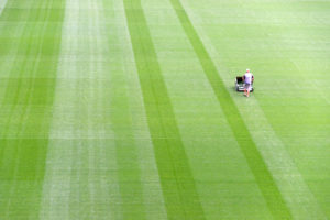 mowing athletic field